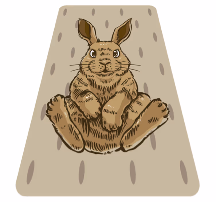 Tapis vinyle bébé illustration de lapin assis - TenStickers