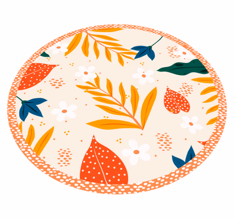 Tapis vinyle plantes motif botanique automnal - TenStickers