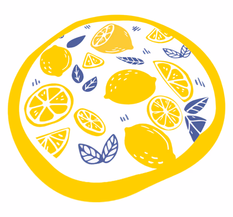 Tapis vinyle plantes cercle à motifs d'agrumes - TenStickers