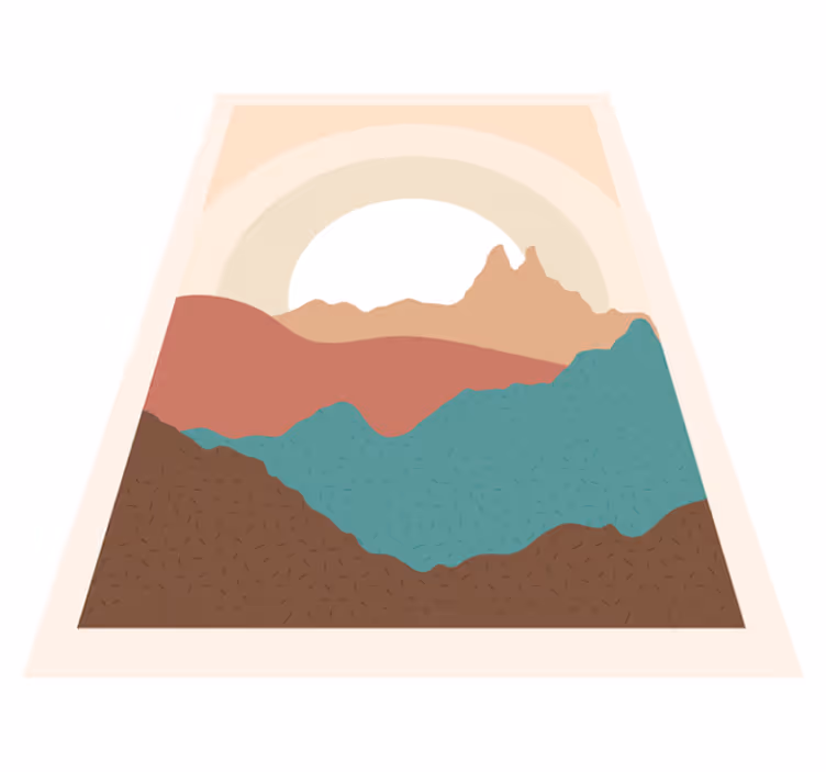 Tapis vinyle nature couches de montagne abstraites - TenStickers