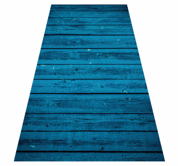 Tapis vinyle salon imitation bois bleu - TenStickers