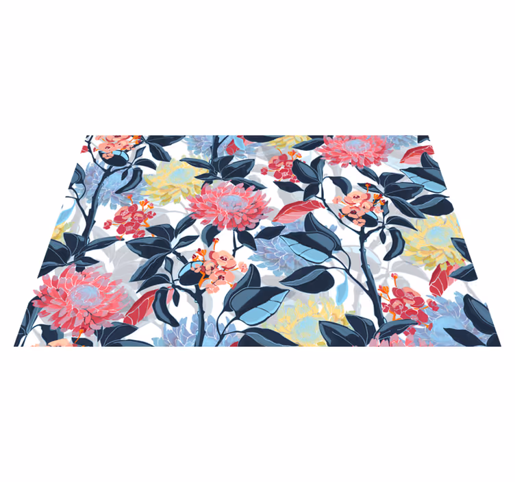 tapis vinyle salon vinylee floral - TenStickers
