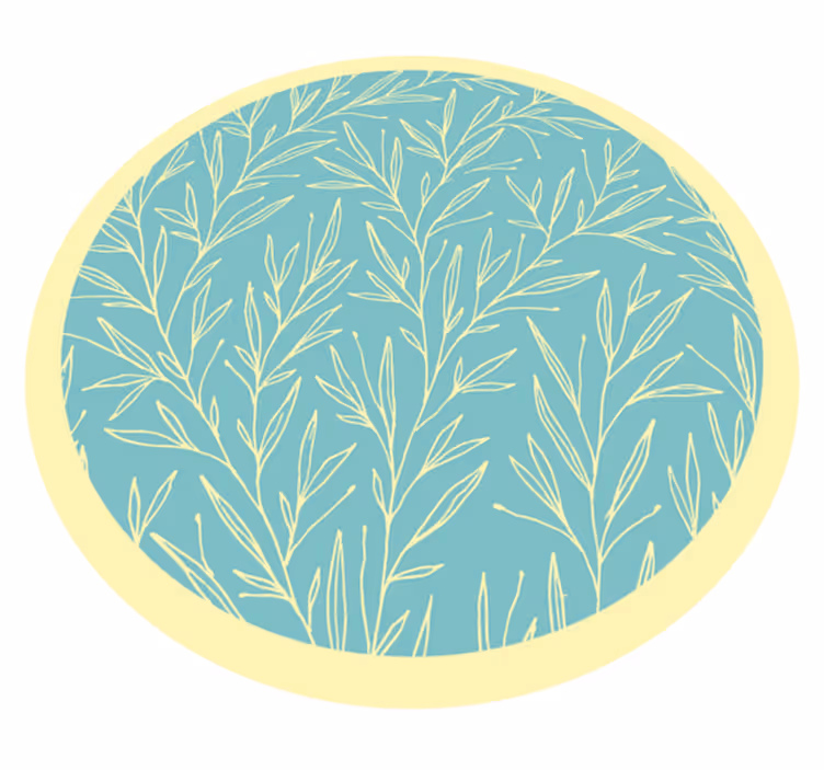 Tapis vinyle plantes motif rond botanique - TenStickers