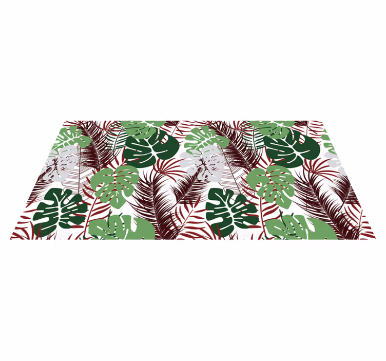 Tapis vinyle plantes feuillage tropical superposée - TenStickers