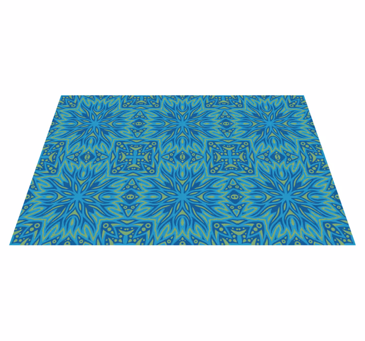 Tapis vinyle bleu symétrique - TenStickers