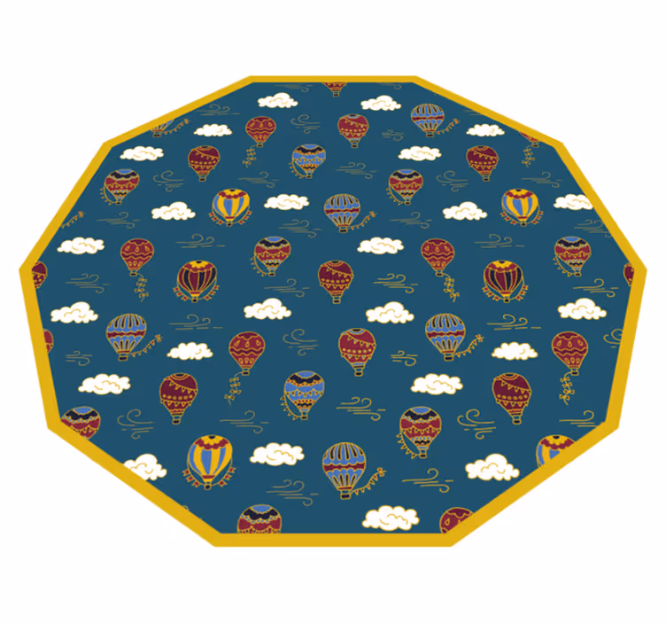 Tapis vinyle pour enfants montgolfières - TenStickers