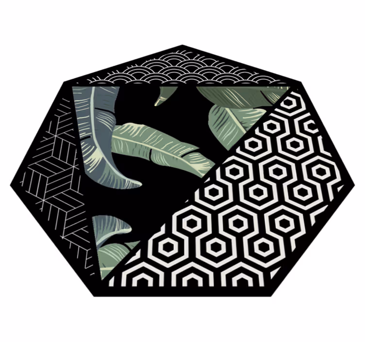 Tapis vinyle plantes hexagone botanique - TenStickers