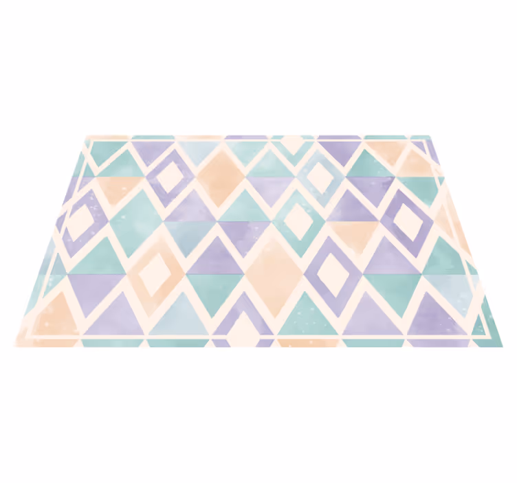 Tapis vinyle géométrique pastel - TenStickers