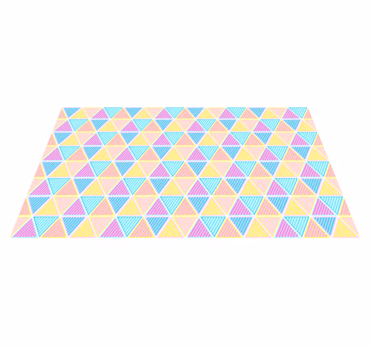 Tapis vinyle géométrique motif triangulaire coloré - TenStickers
