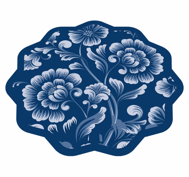 Tapis vinyle plantes accent de motif floral - TenStickers