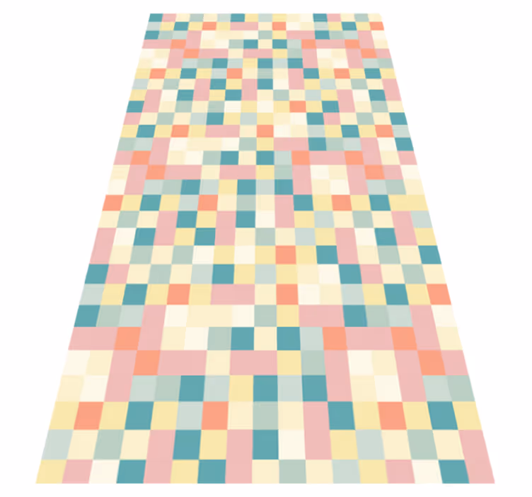 Tapis vinyle rayures grille multicolore - TenStickers