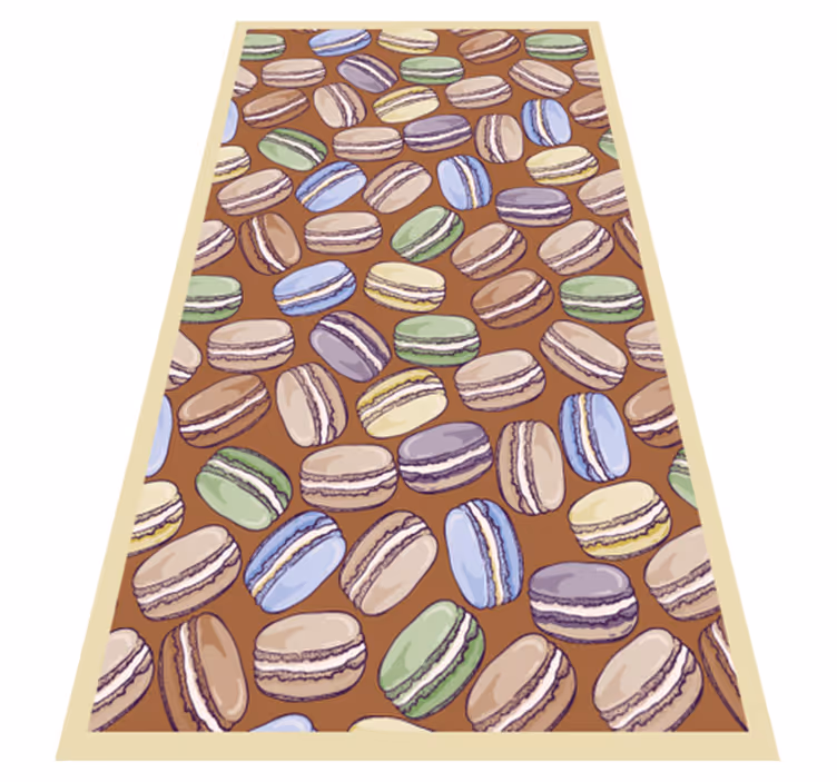 Tapis vinyle cuisine modèle de macarons colorés - TenStickers