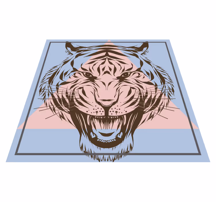 Tapis vinyle animal portrait de tigre stylisé - TenStickers