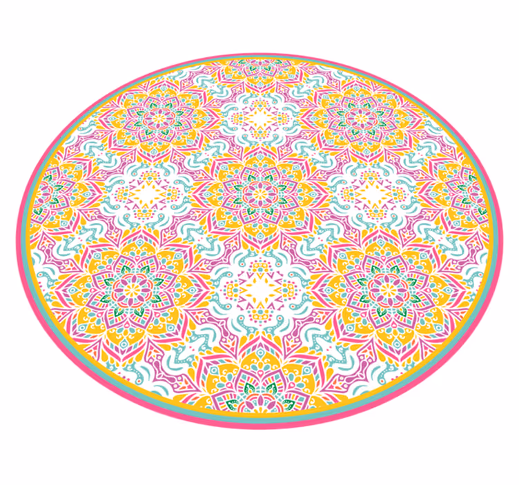 Tapis vinyle mandala mosaïque colorée - TenStickers