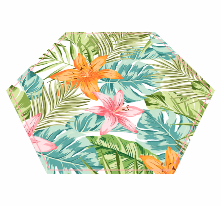 Tapis vinyle plantes flore tropicale - TenStickers