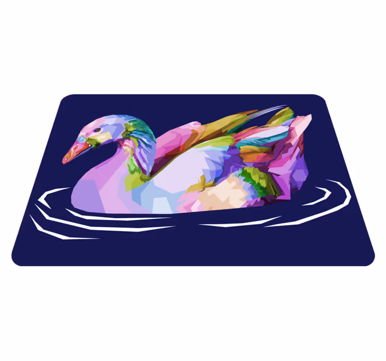 Tapis vinyle animal art abstrait de canard - TenStickers
