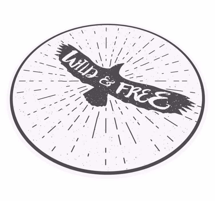 Tapis vinyle citation cercle sauvage et libre - TenStickers