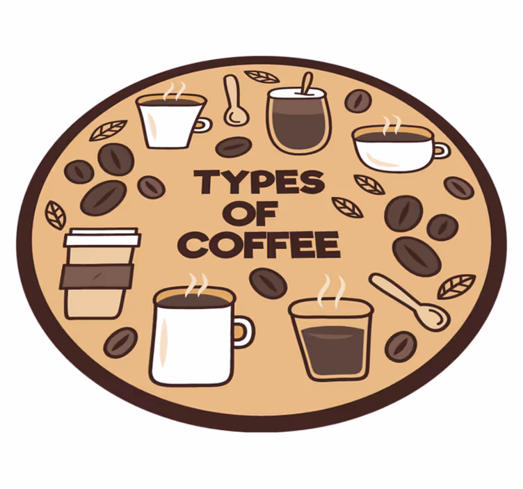 Tapis vinyle cuisine cercle des variétés de café - TenStickers