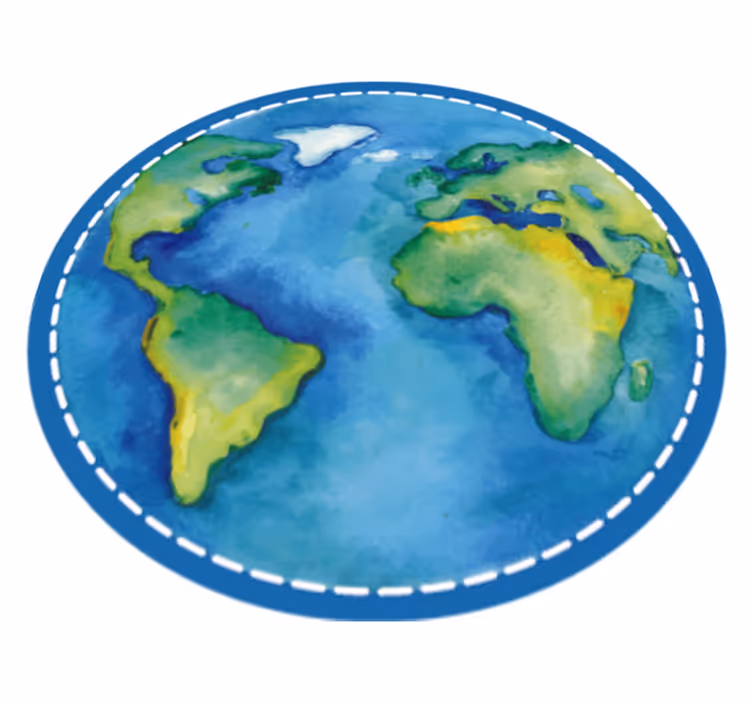 Tapis vinyle carte du monde globe éducatif - TenStickers
