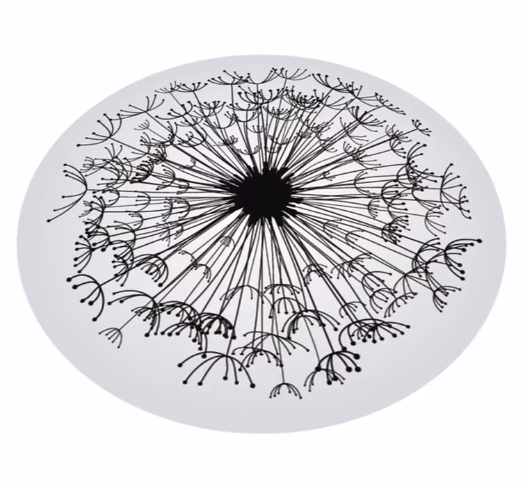 Tapis vinyle plantes silhouette de pissenlit - TenStickers