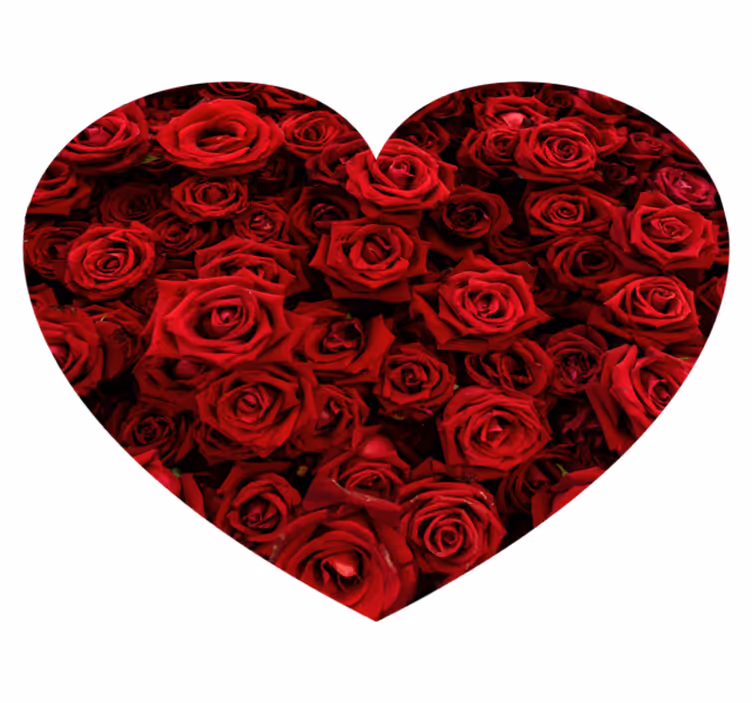 Tapis vinyle plantes romance en forme de coeur - TenStickers
