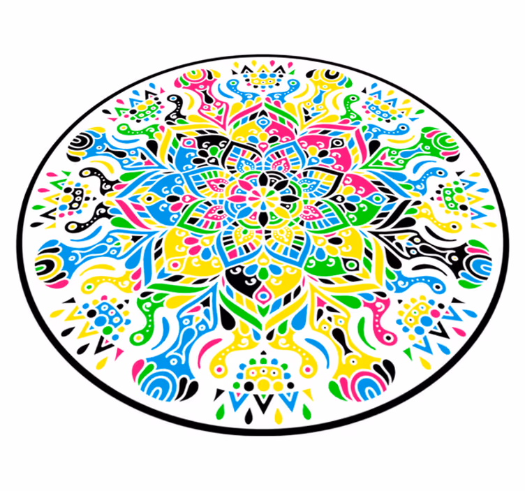Tapis vinyle mandala éclatant - TenStickers