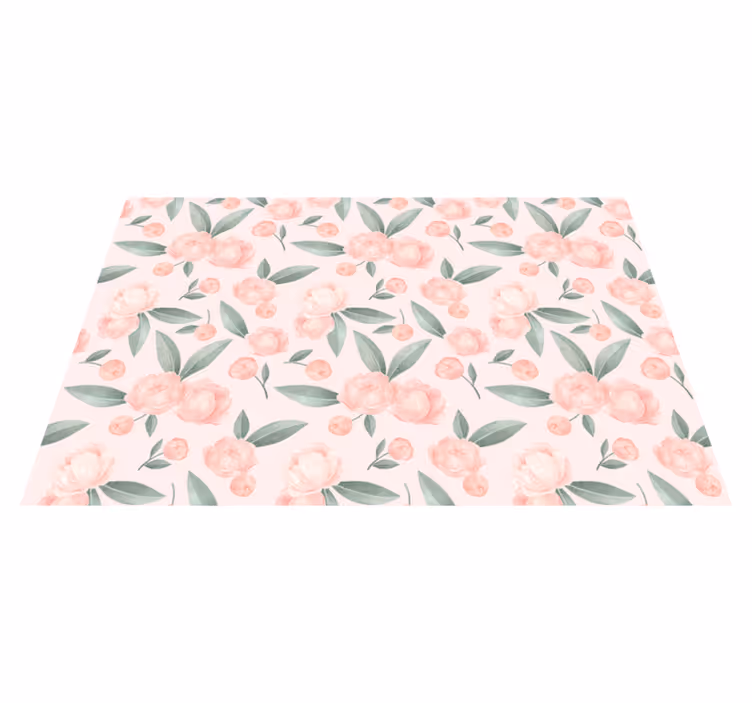Tapis vinyle plantes pivoines botaniques - TenStickers