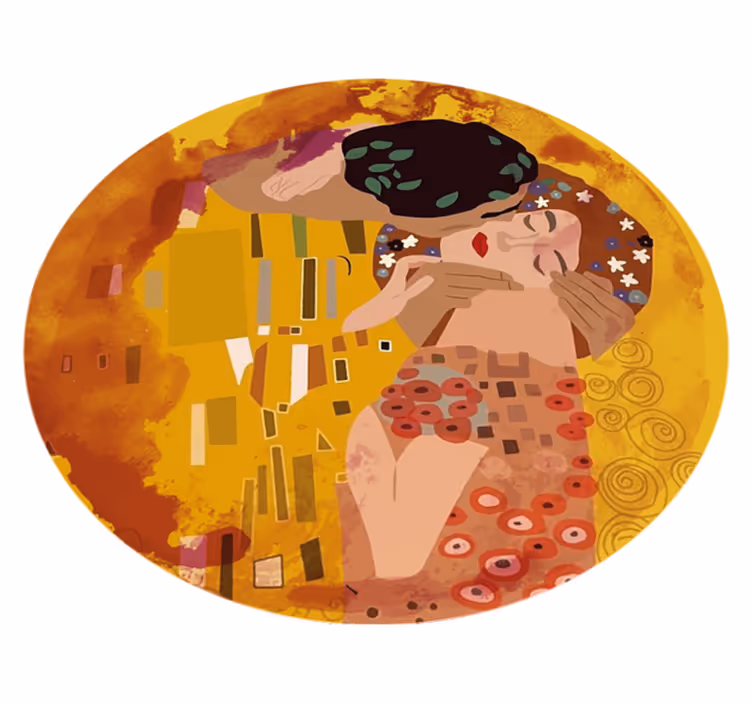 Tapis vinyle vintage Le baiser de Klimt - TenStickers