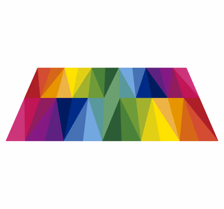 Tapis vinyle géométrique réseau triangulaire coloré - TenStickers