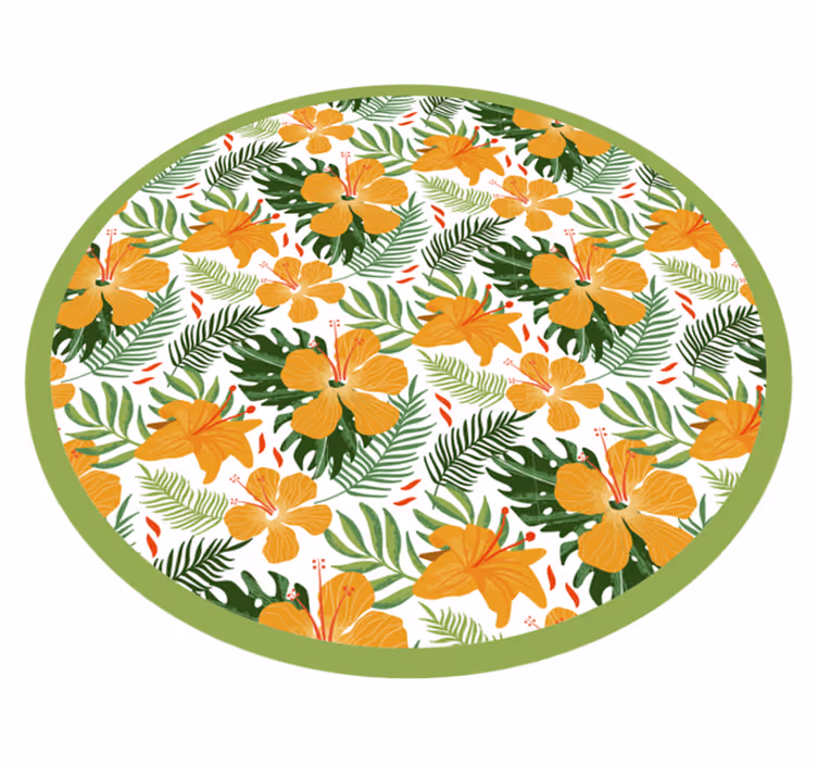 Tapis vinyle plantes harmonie florale tropicale - TenStickers