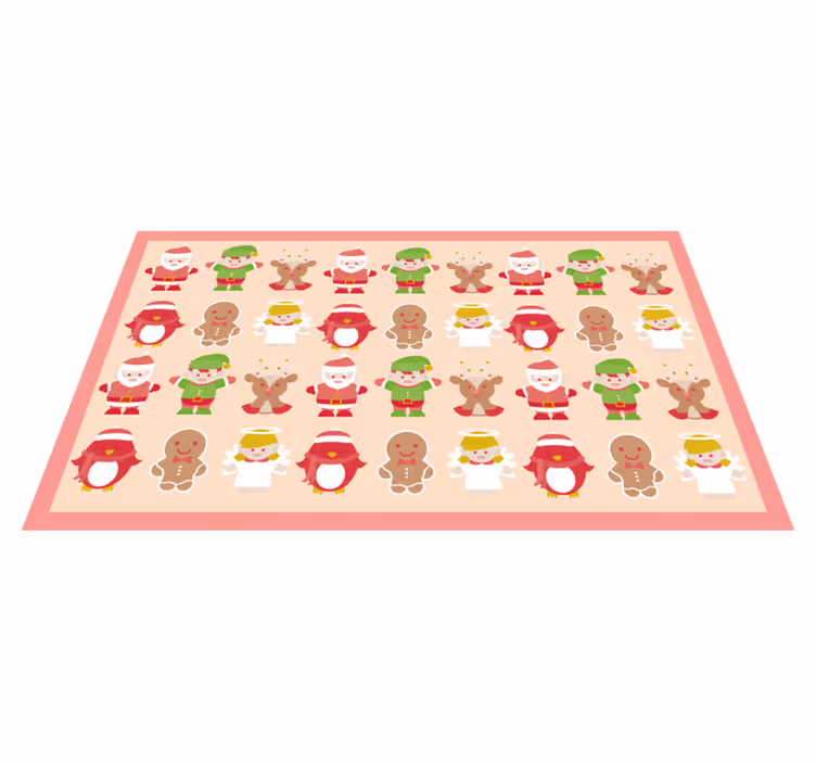 Tapis vinyle noël personnages festifs - TenStickers
