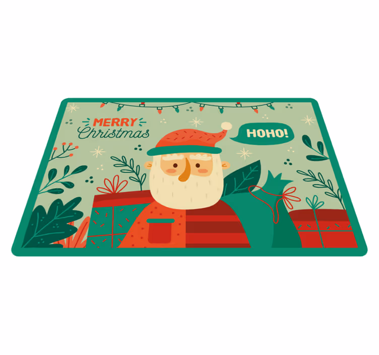 Tapis vinyle noël illustration festive de père noël - TenStickers