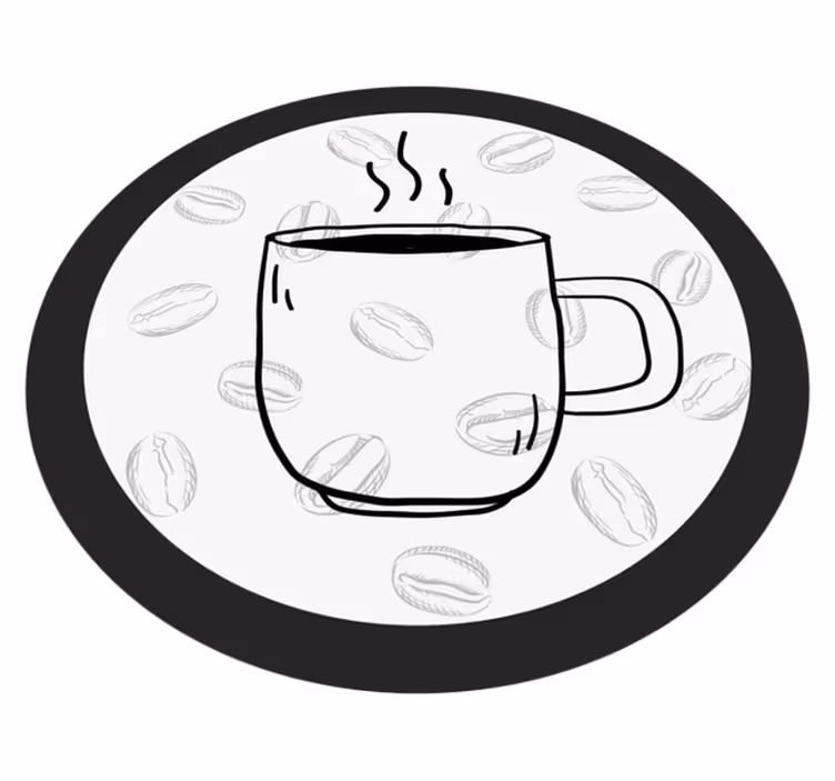 Tapis vinyle cuisine illustration de tasse à café - TenStickers