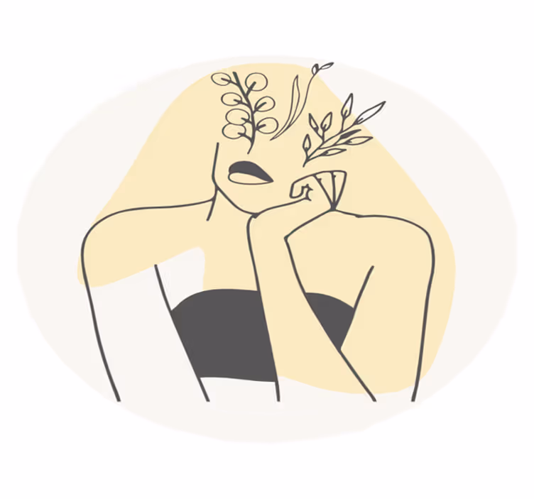 Tapis vinyle plantes dessin au trait élégant - TenStickers