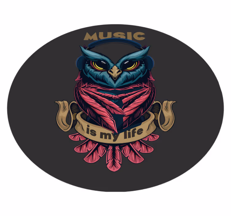 Tapis vinyle ado emblème de musique de hibou - TenStickers