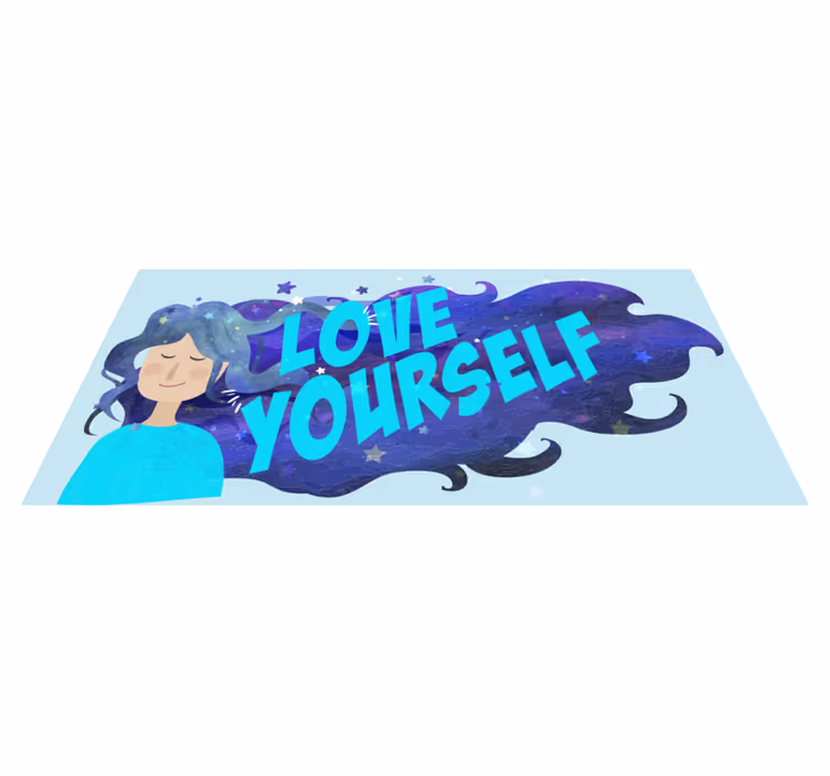 Tapis vinyle citation illustration de l'amour-propre - TenStickers