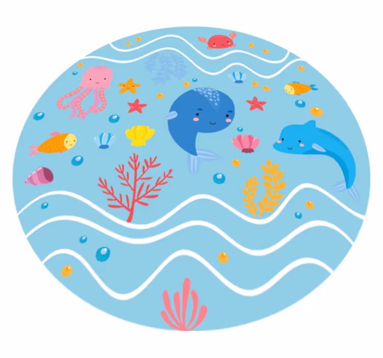 Tapis vinyle pour enfants amis océaniques - TenStickers