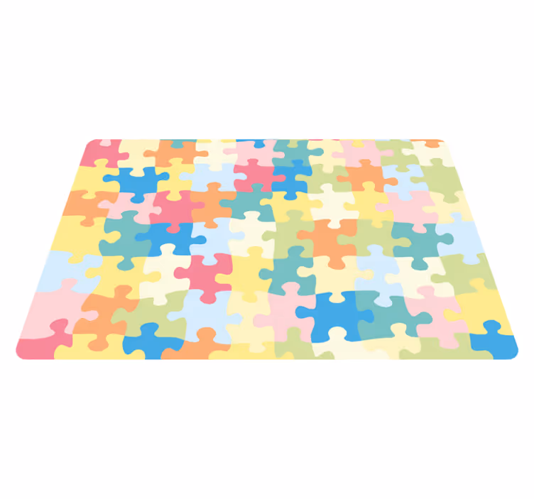 Tapis vinyle enfant modèle de puzzle - TenStickers