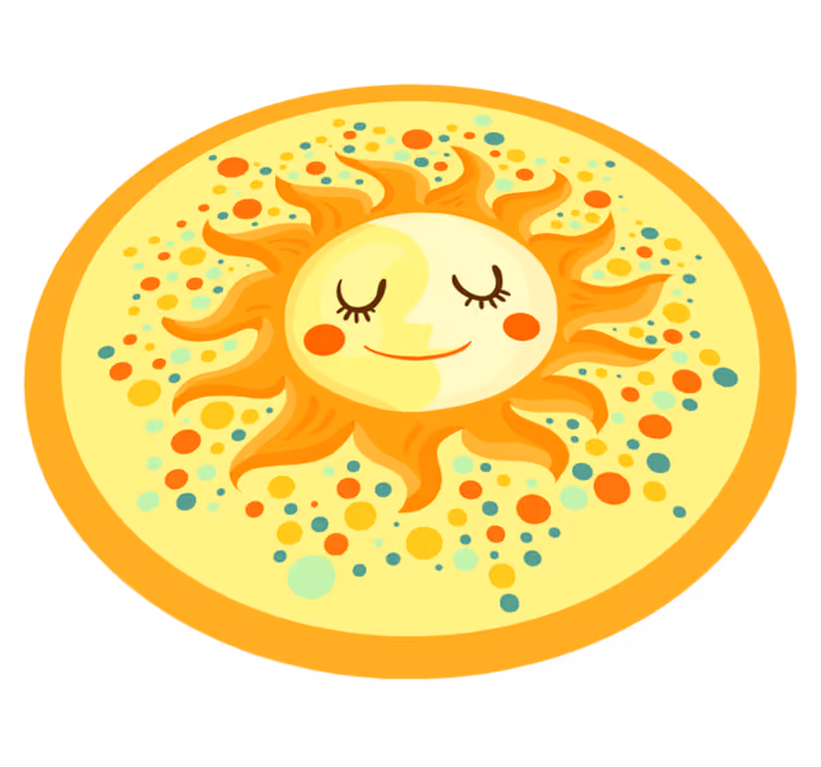 Tapis vinyle bébé cercle de soleil - TenStickers