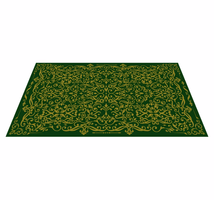 Tapis vinyle moderne Ornements élégants vert - TenStickers