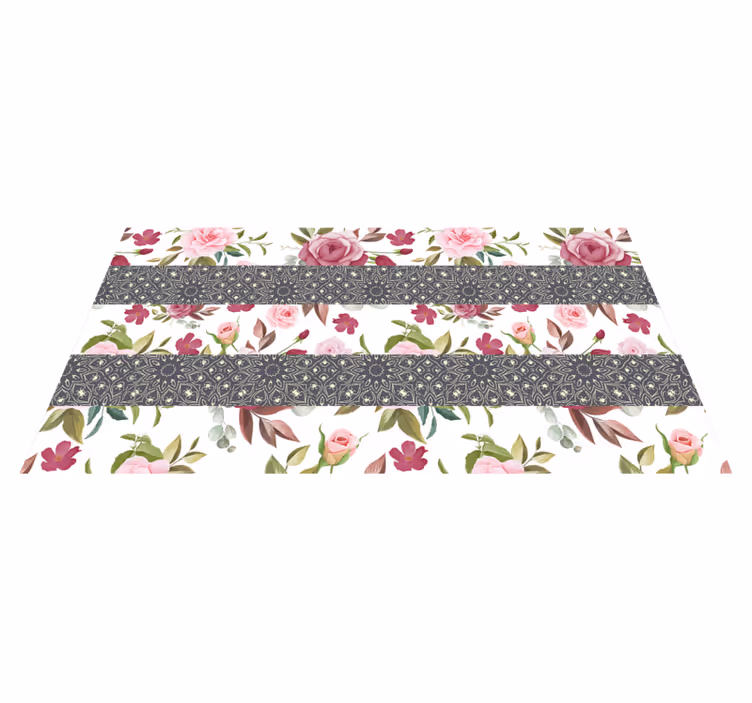 Tapis vinyle plantes chemin de table fleuri - TenStickers