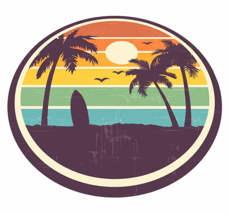 Tapis vinyle retro Plage rétro - TenStickers