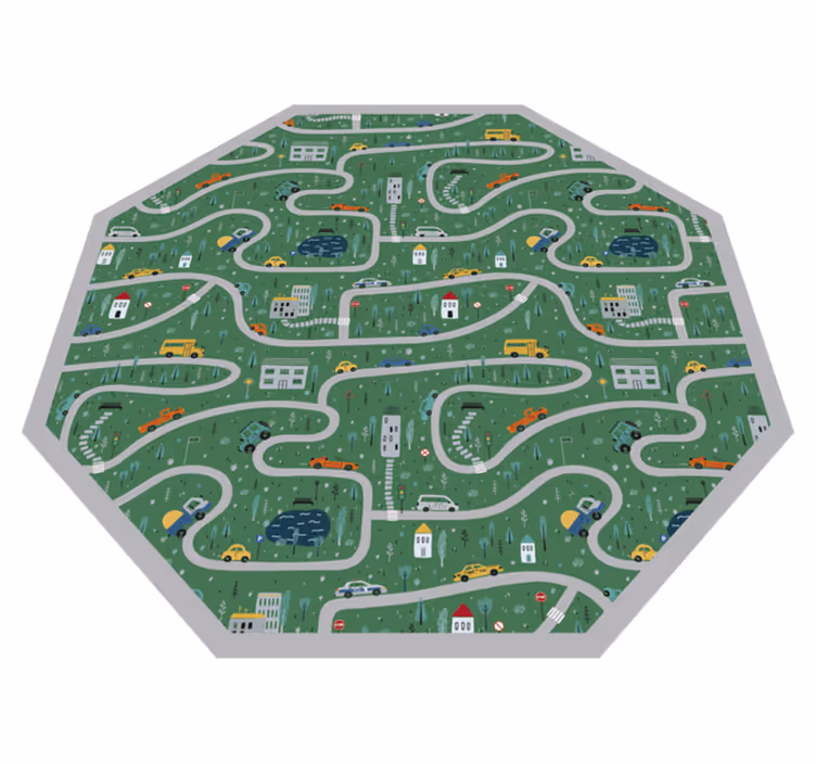 Tapis vinyle route routes ludiques - TenStickers