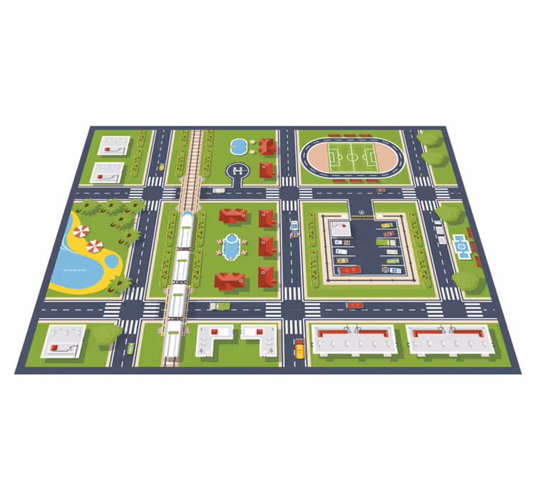 Tapis vinyle enfant routes ville - TenStickers