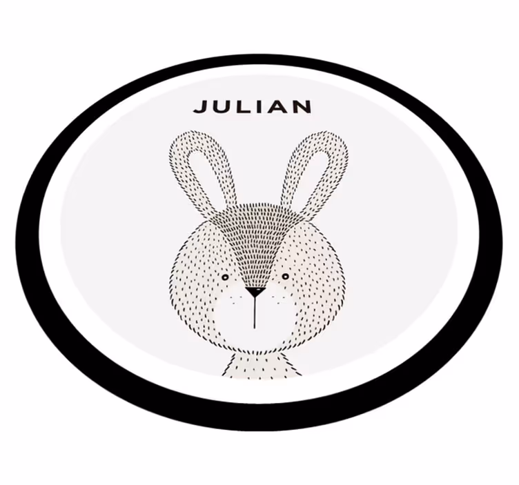 Tapis vinyle bébé lapin personnalisé - TenStickers