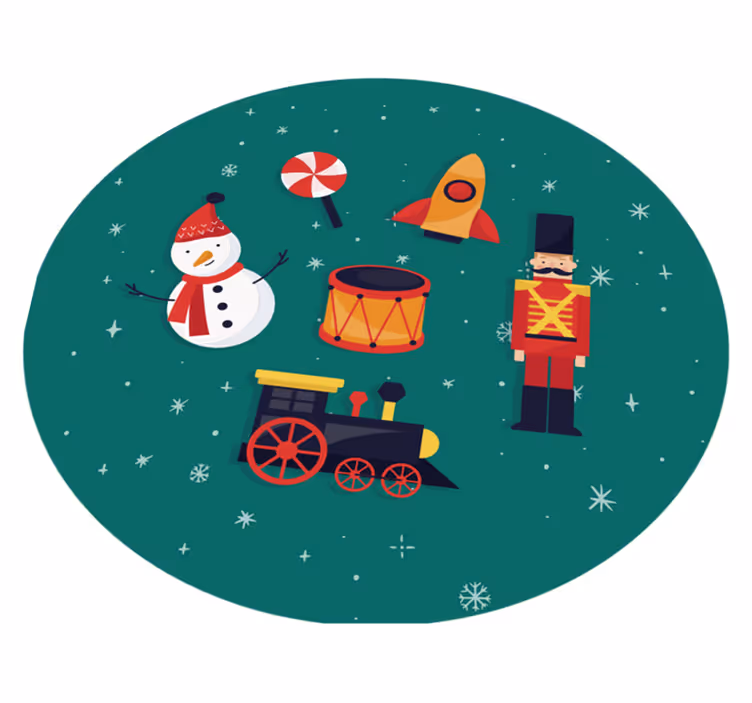 tapis vinyle salon Jouets de noel - TenStickers