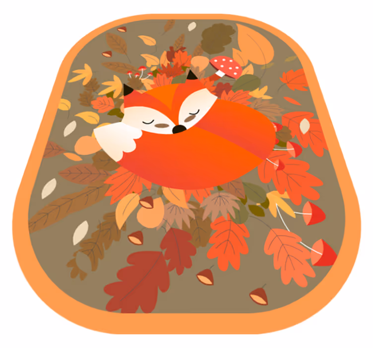 Tapis vinyle animal illustration de renard endormi - TenStickers