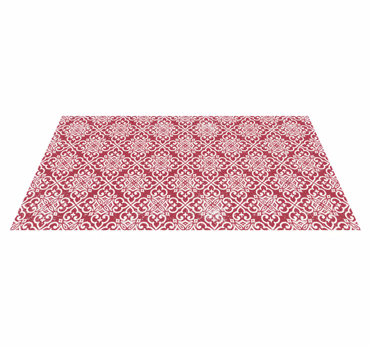 Tapis vinyle cuisine vintage rouge marocain - TenStickers