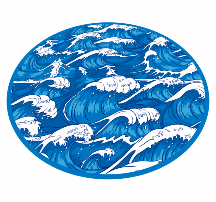 Tapis vinyle nature modèle de vague océanique - TenStickers