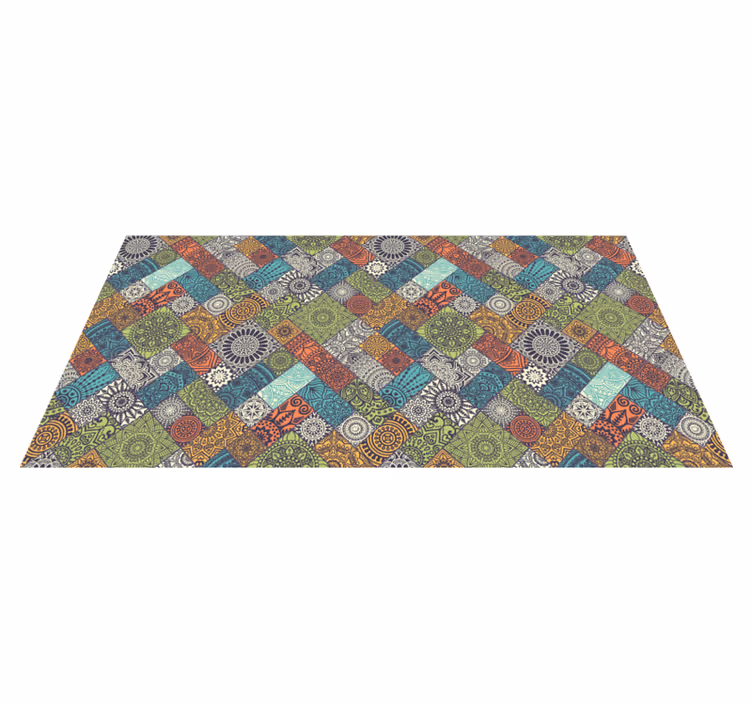 Tapis vinyle cuisine carreaux mandalas ethniques - TenStickers
